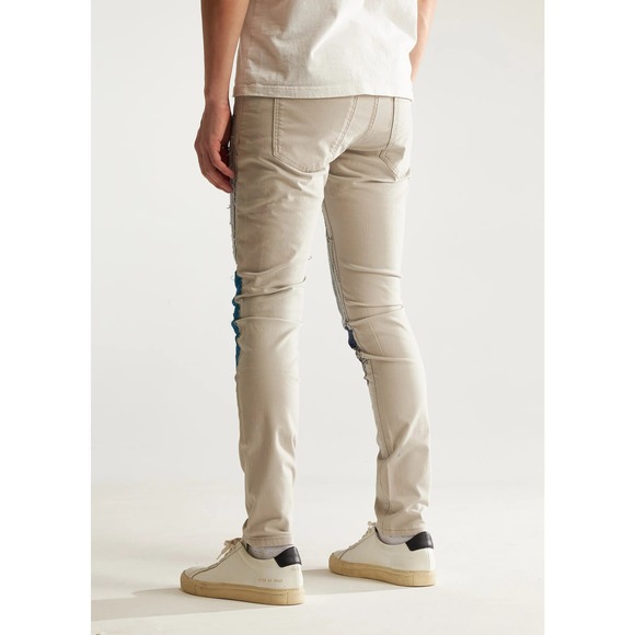 Embellish NYC Men's Arthur Repair Patchwork Distressed Skinny Fit Denim Jeans - Picture 4 of 5